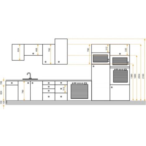 Caisson haut micro-ondes hauteur 624 profondeur 330 mm largeur 600 mm coloris anthracite