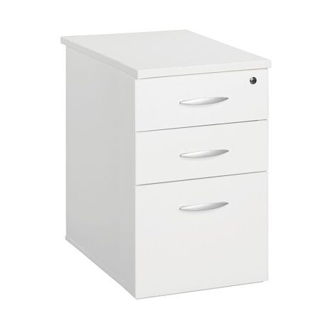Caisson hauteur bureau bois blanc 3 tiroirs P 80 cm Essens - Maxiburo