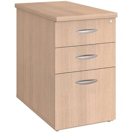 Caisson hauteur bureau bois chêne clair 3 tiroirs P 80 cm Essens - Maxiburo