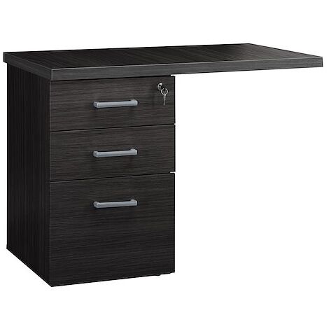 Caisson hauteur bureau noir ébène avec extension - Milano - Maxiburo