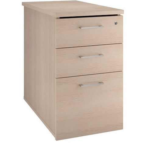 Caisson hauteur de bureau 80 cm - Arch - Tiroirs chêne clair - Maxiburo