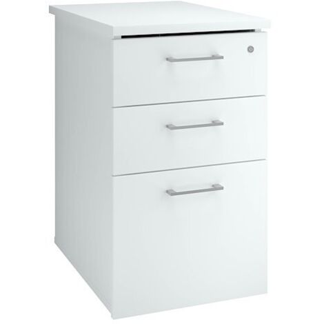 Caisson hauteur de bureau bois 60 cm - Arch -  - Tiroirs blanc - Maxiburo