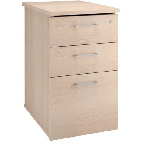 Caisson hauteur de bureau bois 60 cm - Arch - Tiroirs chêne gris - Maxiburo