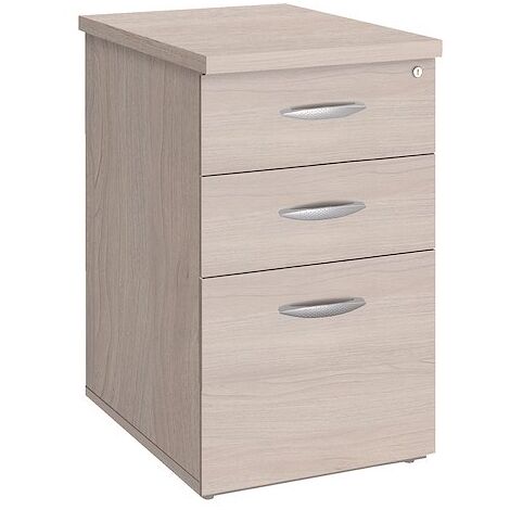 Caisson hauteur de bureau bois chêne gris 3 tiroirs P 60 cm Essens - Maxiburo