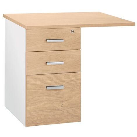 Caisson hauteur de bureau Ineo chêne clair 3 tiroirs - Maxiburo