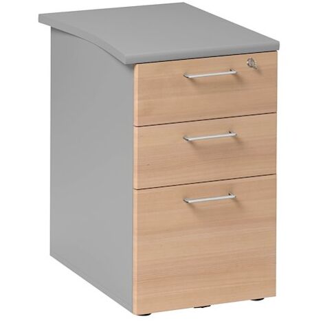 Caisson hauteur de bureau Jazz 3 tiroirs hêtre ambré profondeur 60 cm - Jazz