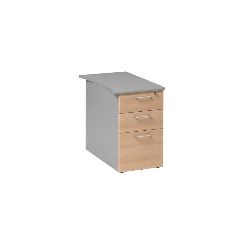 Caisson hauteur de bureau 3 tiroirs hêtre ambré profondeur 80 cm - Jazz