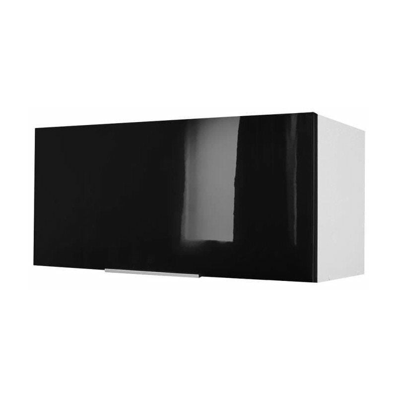 POP Meuble hotte L 80 cm - Noir brillant