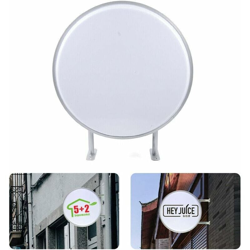 Caisson lumineux led Double face Rond 60cm Enseigne lumineuse Panneau de nez Publicité lumineuse 24 pouces