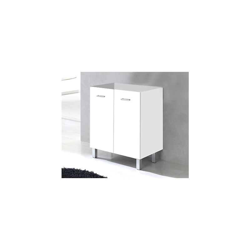 Anconetti - Caisson meuble sur pied Ancoflash à portes - blanc 60cm - 2 portes