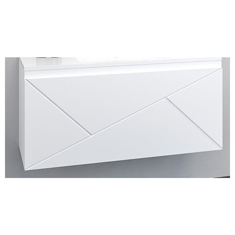 Anconetti - Caisson meuble suspendu Ancodesign - Laqué Blanc Larg 700 - 2 tiroirs