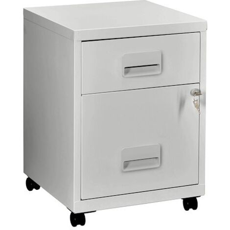 Caisson mobile - 2 tiroirs - gris - Maxiburo