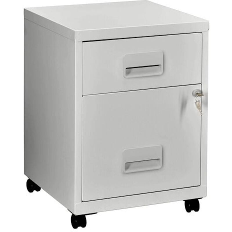 Caisson mobile - 2 tiroirs - gris - Maxiburo