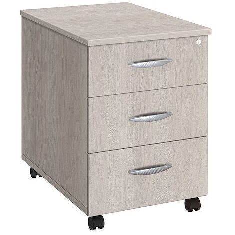 Caisson mobile bois chêne gris 3 tiroirs P 60 cm Essens - Maxiburo