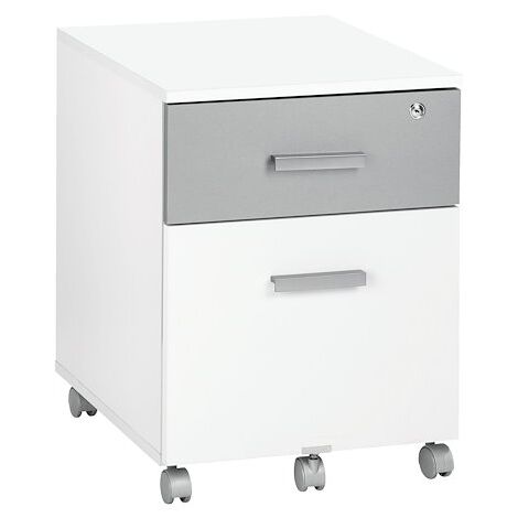 Caisson mobile Ineo blanc 2 tiroirs - aluminium - Maxiburo