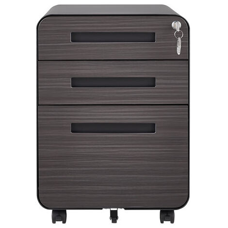 Caisson mobile, meuble rangement bureau ,avec 3 tiroirs, 46 x 40 x 58 cm , simple ,noir
