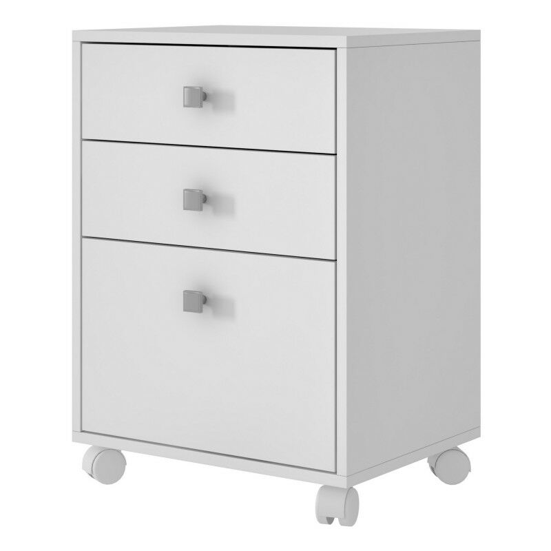 Caisson Roulant 3 Tiroirs Blanc Multi usages l 44.5 h 62.5 p 35 cm