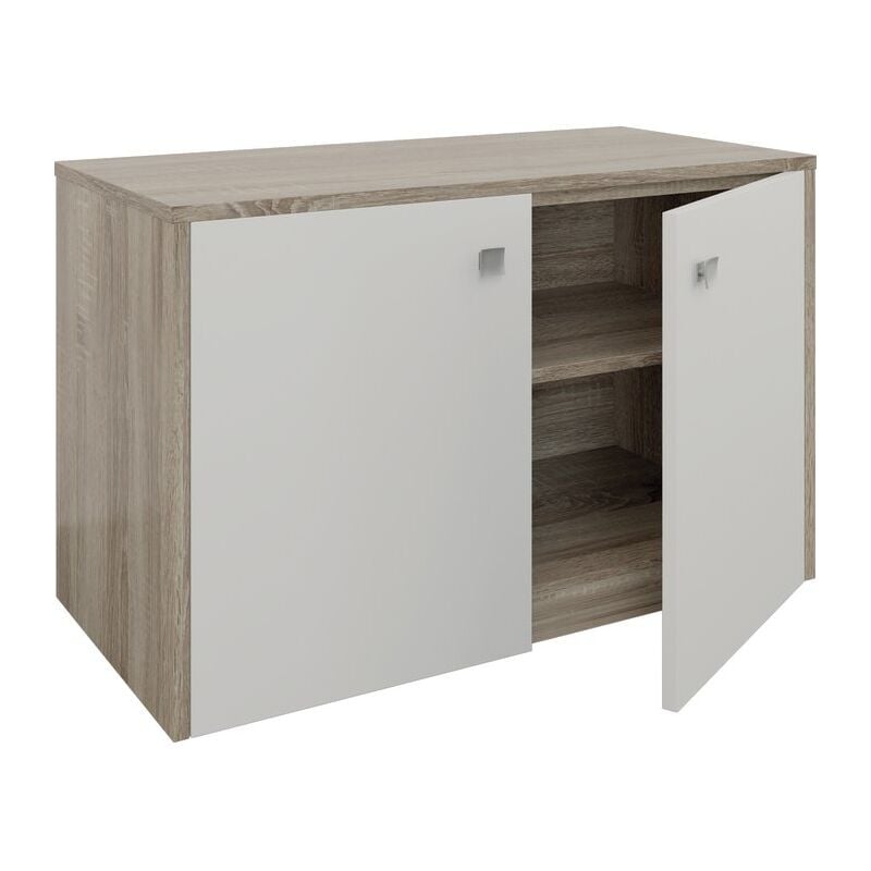 Caisson roulant Altea 70 cm décor cambrian oak et portes blanches