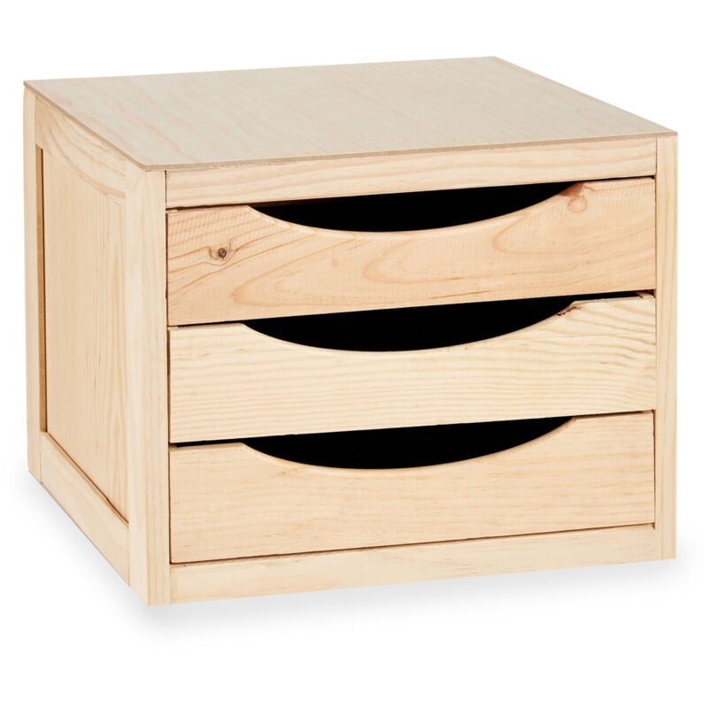 Organisateur en bois MINI, 3 tiroirs, 29 x 30 x 39 cm