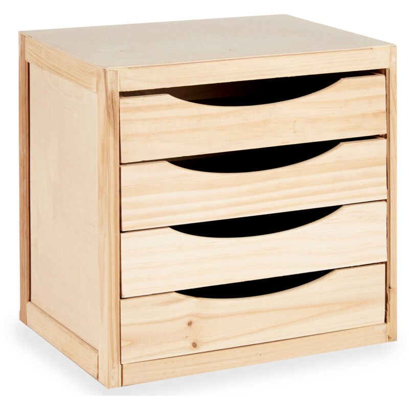 Kipit - Organisateur en bois mini, 3 tiroirs, 38,5 x 30 x 37,4 cm