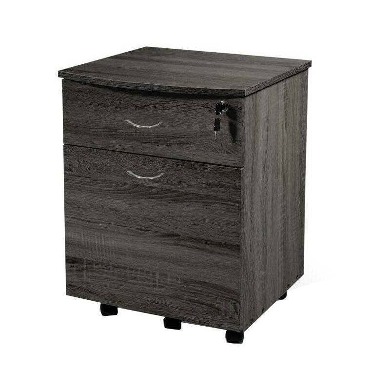 Caisson à tiroirs gris avec tiroirs à clés et roulettes cm 42 x 40 x 55 h