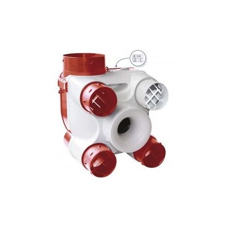 Groupe VMC Deco DHU N - Simple flux + sonde hygrométrique - 26,75 W-Th-C - 4 sanitaires
