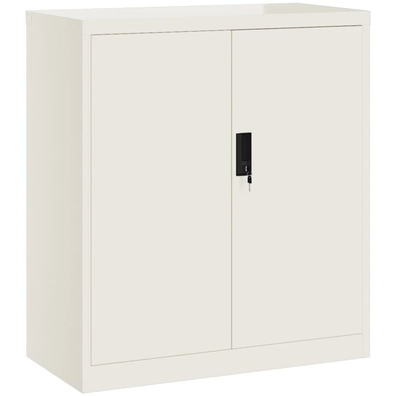 Caissons à tiroirs meuble de bureau verrouillable 79 x 40 x 90 cm en acier blanc DEC024523