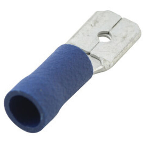 Caja 10 Terminal Faston macho aislado para cable 1'5-2'5 mm² 6'35 mm Color Funda Azul Electro DH 10.914/6.3/Z/BOX 8430552088201