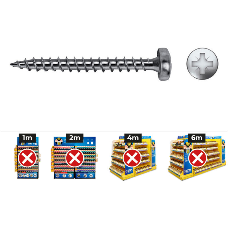 Celo - Caja 1000 unidades tornillo madera vlox b rosca completa alomado impronta pz ø 3,5 x 10 mm. cincado