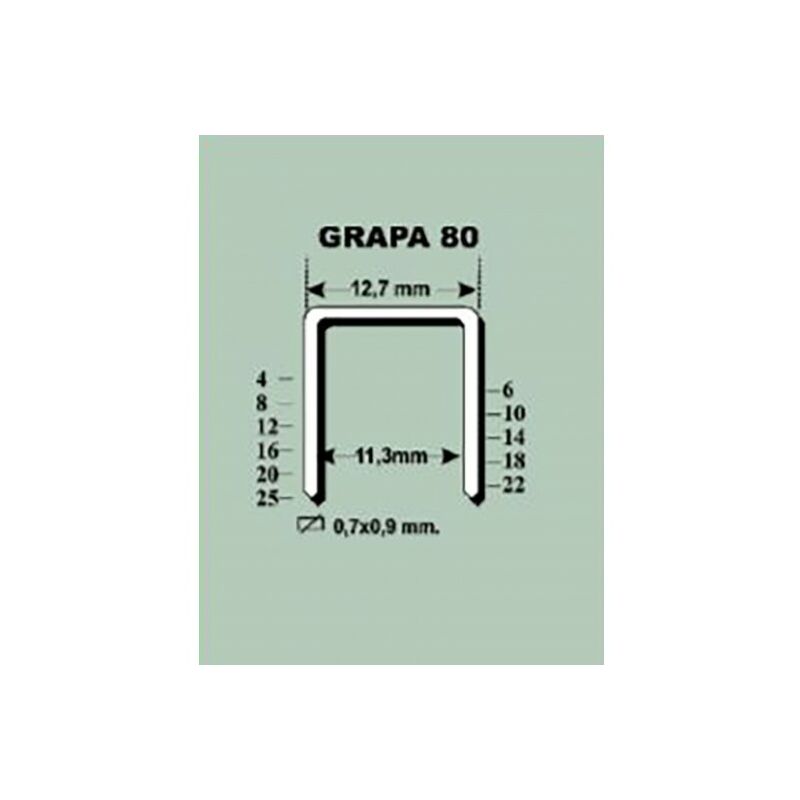 

Grapa Grapadora 80/16B 12,70X08Mm H. 10.000 Pz - Ez Fasten