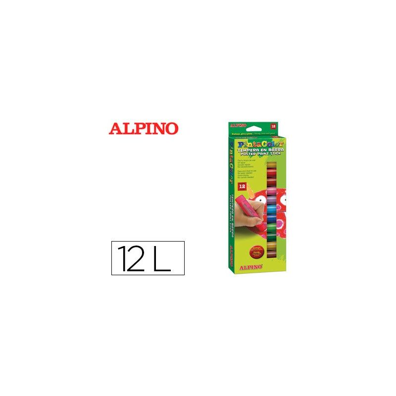 

Genérica - Alpino tempera en barra pintacolor 90mm colores estuche de 12