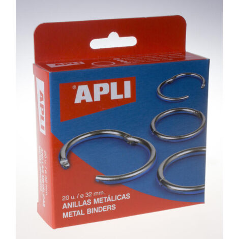CAJA 20U ANILLAS APLI METALICAS 32MM 00453