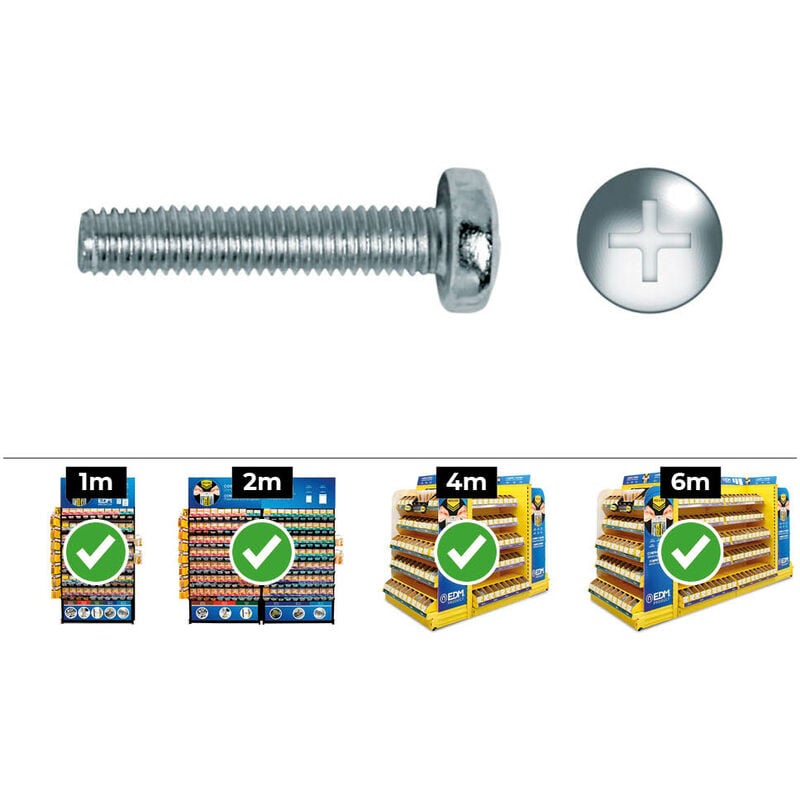 

Caja 250un tornillo metrica alomado philips din/ref 7985 5x30 zincado 250un - Celo