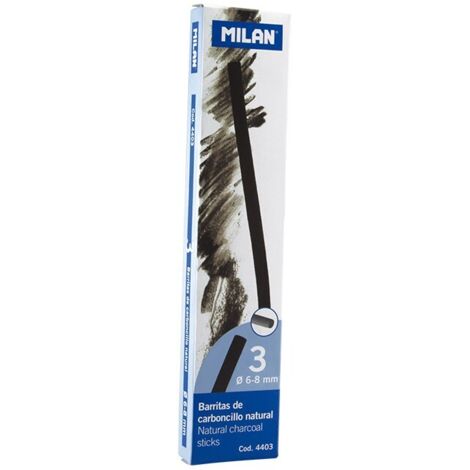 CAJA 3 BARRITAS DE CARBONCILLO NATURAL DIAMETRO 6-8MM MILAN 4403