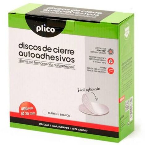 CAJA 400 DISCOS PLICO CIERRE TEXTIL ADH. 20MM