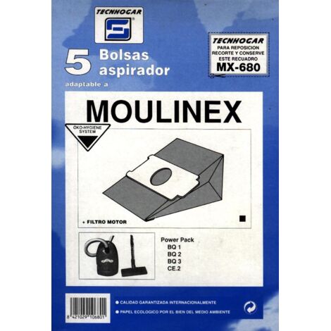 CAJA 5 BOLSAS ASPIRADOR MOULINEX POWER-PACK