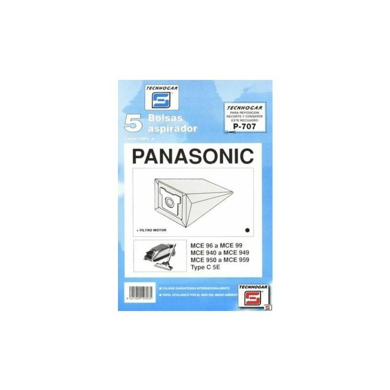 

Bolsa Aspirador Papel Panasonic Mc90 Thogar 5 Pz 910707