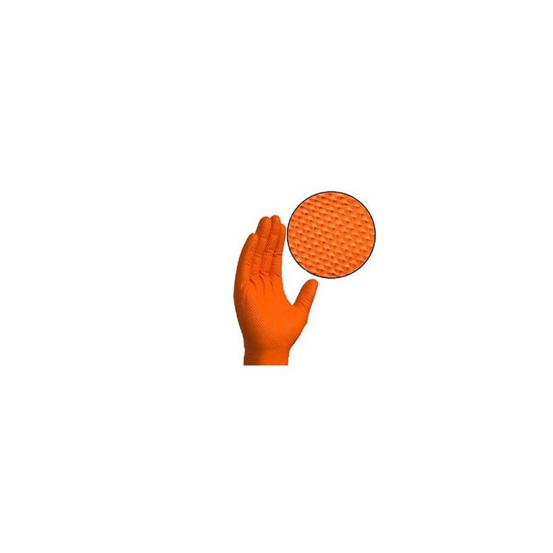 Santex - caja 50 guantes nitrilo naranja sin polvo flocado xl GD26OE