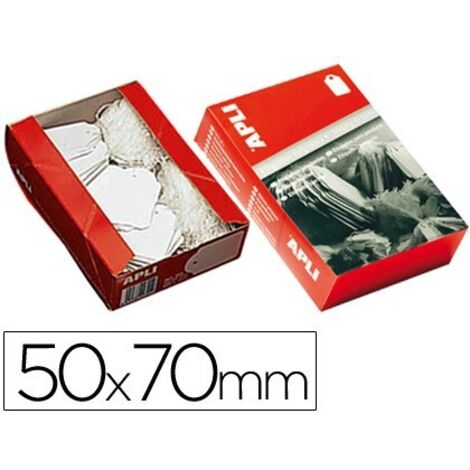 CAJA 500 ETIQUETAS BLANCAS CON HILO 50X70 APLI 396