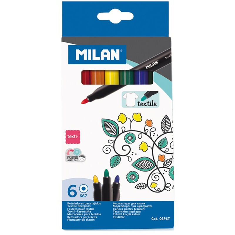 

Caja 6 rotuladores para pintar sobre tejidos - Milan