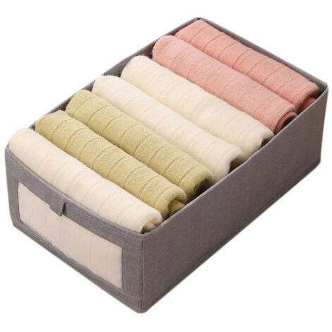 Caja almacenaje plegable algodón y lino – Organizador rectangular minimalista para ropa y armario