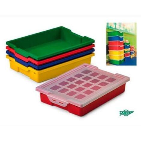 Caja apilable para almacenaje con tapa