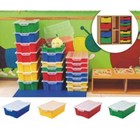 Caja apilable para almacenaje con tapa