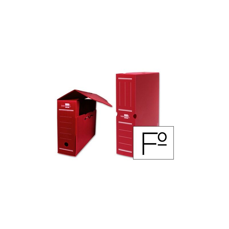 

Caja archivo definitivo plastico liderpapel rojo 360x260x100 mm