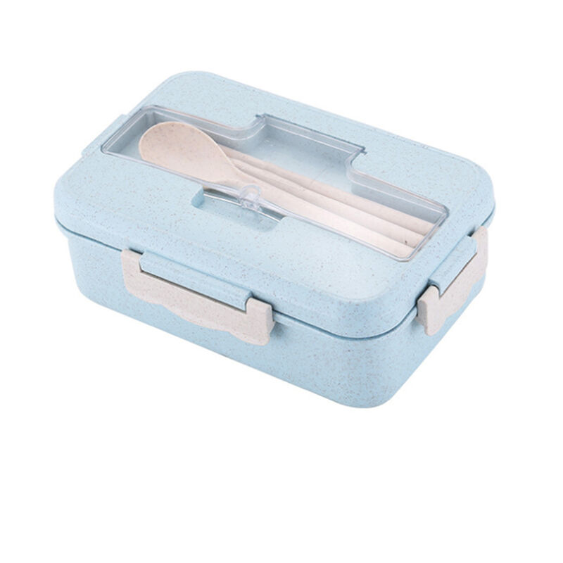 

Happyshopping - Caja Bento a prueba de fugas para adultos con fiambrera de 3 compartimentos para ninos con cuchara y tenedor Microondas Apto para