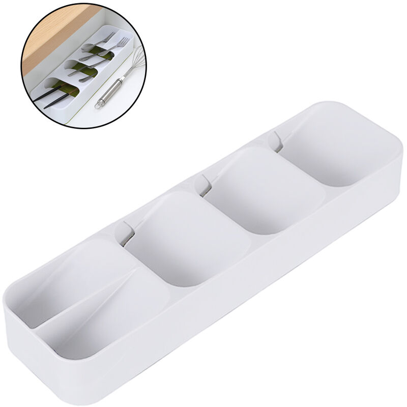 

Caja compacta para guardar cubiertos, bandeja para cajones para cubiertos, el mejor organizador de almacenamiento para utensilios de cocina,