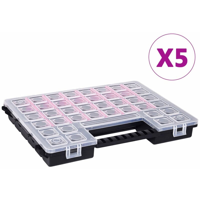

Happyshopping - Caja compartimentos 5 uds divisores plastico 385x283x50 mm