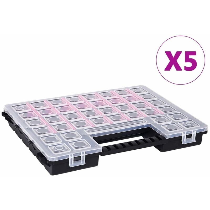 

Bh Design - Caja compartimentos 5 uds divisores plástico 385x283x50 mm