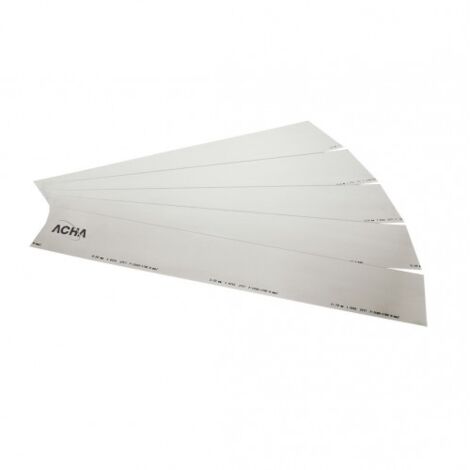 CAJA CON 5 HOJAS CALIBRADAS DE ACERO INOX. 100X500MM 0,20MM - ACHA