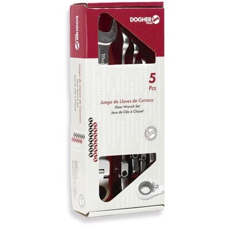 Caja con 5 llaves combinadas carraca flexible DOGHER 458-035